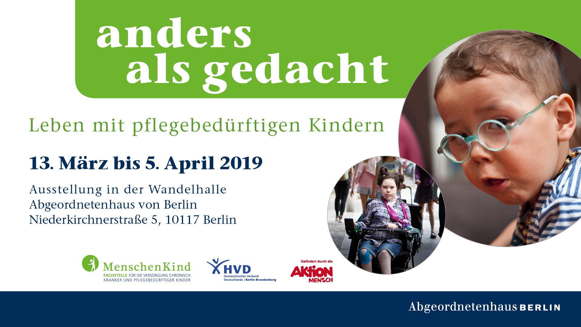 Hinweis auf die Ausstellung im Abgeordnetenhaus